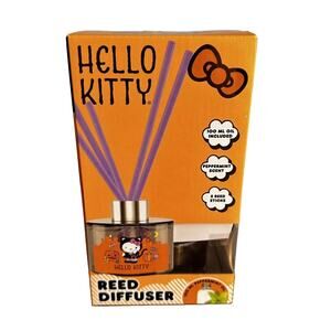 Orange Hello Kitty Halloween Witch on Broom Peppermint Square Reed Diffuser New